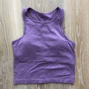 Lululemon Ebb to Street Cropped Racerback Tank Top Size 4 Wisteria Purple